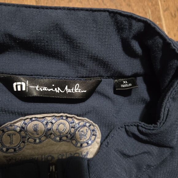 Travis Mathew Cold Shoulder Golf Vest Men XL Blue Quilted Puffer Full Zip Jacket - Picture 2 of 8